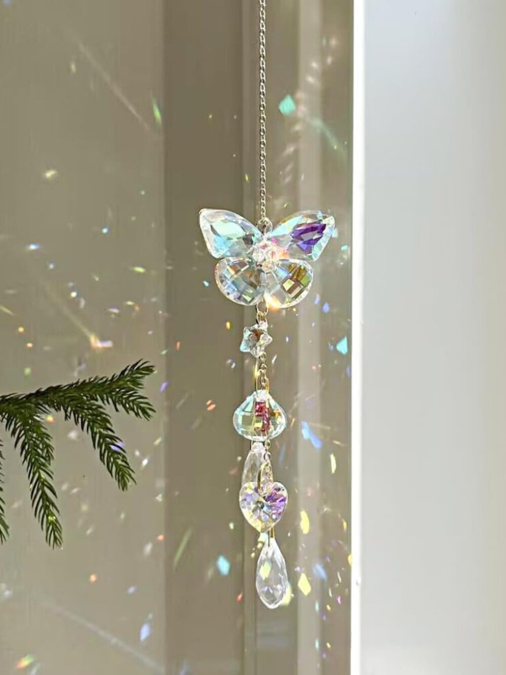Butterfly Crystal Sun Catcher Window Hanging Decor Rainbow Maker Ornament